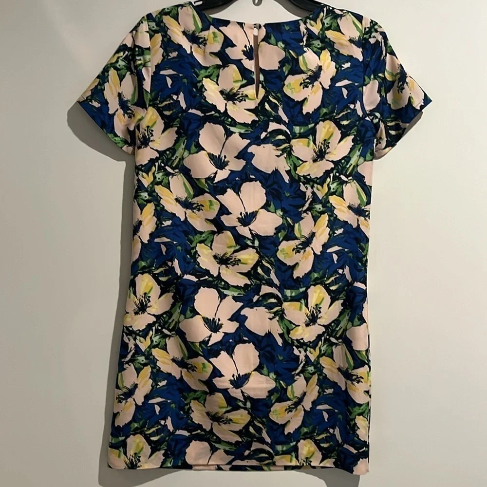 J. Crew pink blue green floral dress. Size 0 petite. - Picture 5 of 6